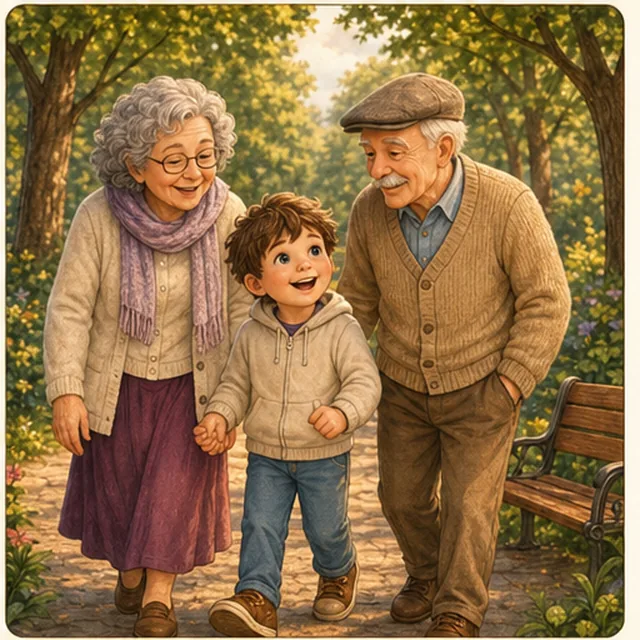 Grandparent walk full-color story example